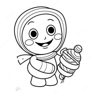 Cute Mummy With Candy Coloring Page 21064-17094