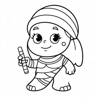 Cute Mummy With Candy Coloring Page 21064-17095