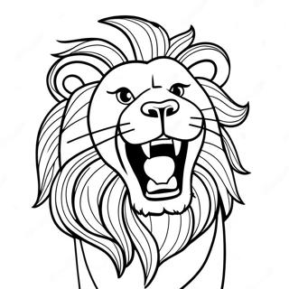 Majestic Lion Roaring Coloring Page 21074-17103