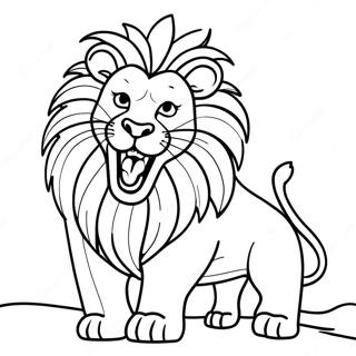 Majestic Lion Roaring Coloring Page 21074-17104