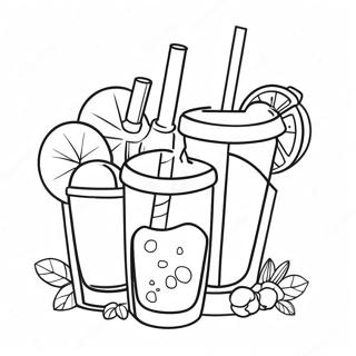 Colorful Drinks Coloring Page 21083-17108