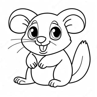 Playful Baby Possum Coloring Page 21094-17121