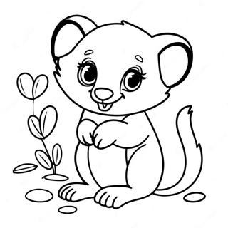 Playful Baby Possum Coloring Page 21094-17123