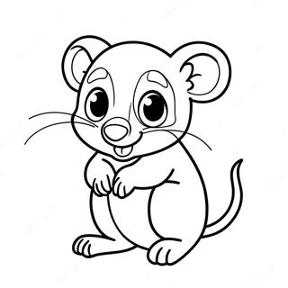 Playful Baby Possum Coloring Page 21094-17124