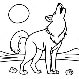 Coyote Howling At The Moon Coloring Page 21163-17174