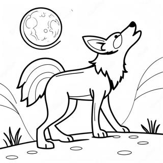 Coyote Howling At The Moon Coloring Page 21163-17175