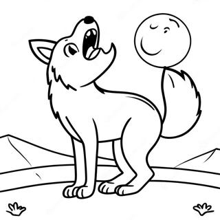 Coyote Howling At The Moon Coloring Page 21163-17176