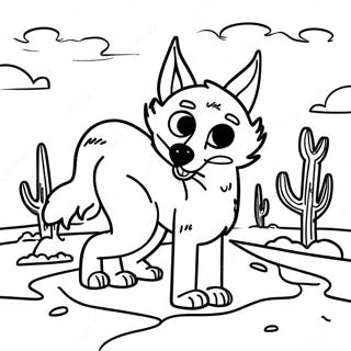 Playful Coyote In The Desert Coloring Page 21164-17179