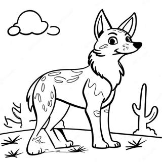 Playful Coyote In The Desert Coloring Page 21164-17180