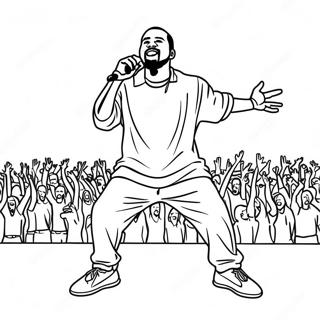 Kanye West Performing On Stage Coloring Page 21174-17188