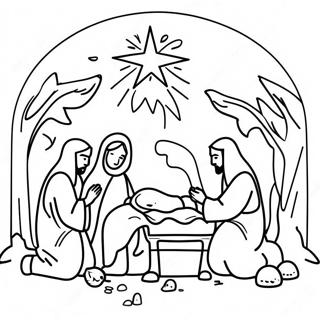 Nativity Scene Coloring Page 211-171