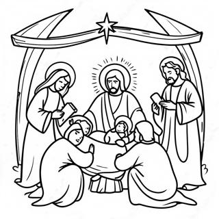 Nativity Scene Coloring Page 211-172