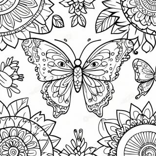 Dreamcatcher Butterfly For Adults Coloring Pages