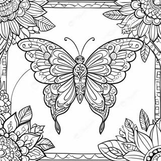 Intricate Dreamcatcher Butterfly Design Coloring Page 21214-17219