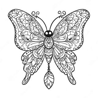 Intricate Dreamcatcher Butterfly Design Coloring Page 21214-17220