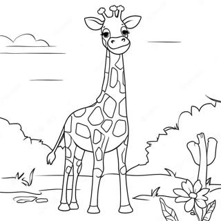 Giraffe With Colorful Spots Coloring Page 2122-1808