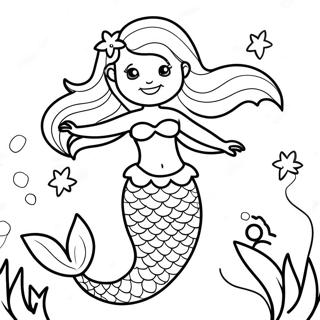 Enchanted Beautiful Mermaid Coloring Pages