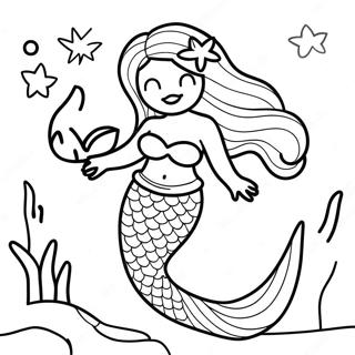 Enchanted Beautiful Mermaid Coloring Page 21243-17234