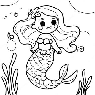 Enchanted Beautiful Mermaid Coloring Page 21243-17236