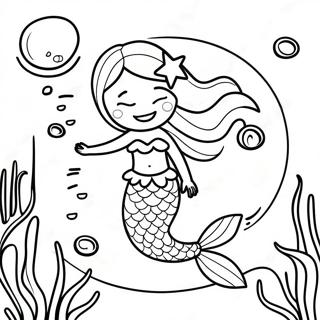 Magical Underwater Mermaid Scene Coloring Page 21244-17241