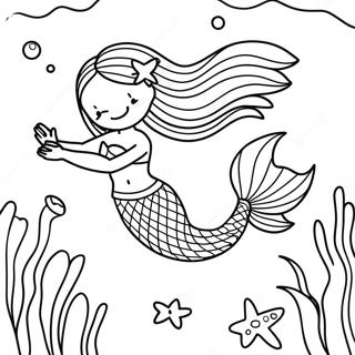 Magical Underwater Mermaid Scene Coloring Page 21244-17242