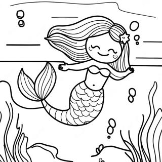 Magical Underwater Mermaid Scene Coloring Page 21244-17243