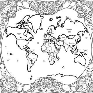 World Map Coloring Page 21304-17289