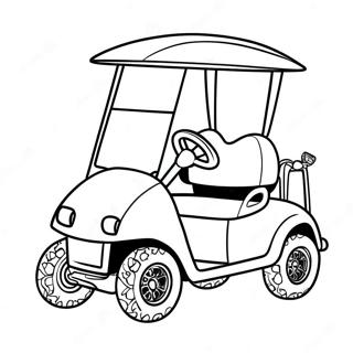 Funny Golf Cart Coloring Page 2132-1817