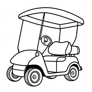 Funny Golf Cart Coloring Page 2132-1818