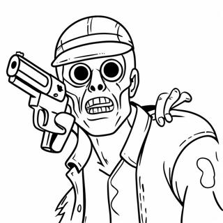 Zombie Hunter Coloring Page 21344-17328