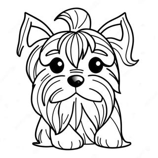 Realistic Yorkie Coloring Pages