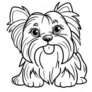 Realistic Yorkie Dog Coloring Page 21363-17335