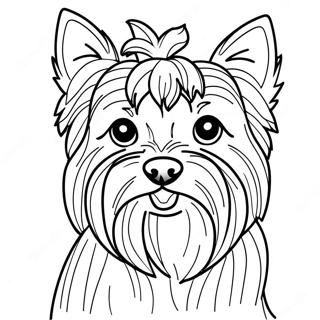 Realistic Yorkie Dog Coloring Page 21363-17336