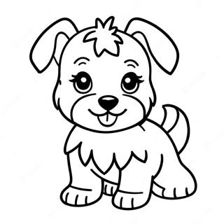 Cute Yorkie Puppy Coloring Page 21364-17341