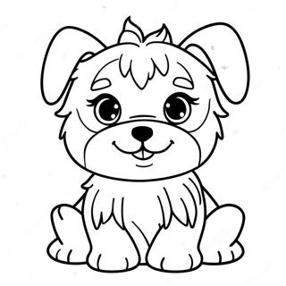 Cute Yorkie Puppy Coloring Page 21364-17344