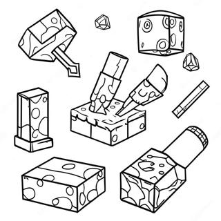 Minecraft Tools Coloring Page 21373-17340