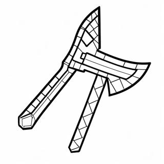 Minecraft Diamond Pickaxe Coloring Page 21374-17345