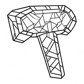 Minecraft Diamond Pickaxe Coloring Page 21374-17348