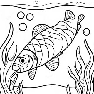 Salmon Swimming In Clear Water Coloring Page 21393-17356