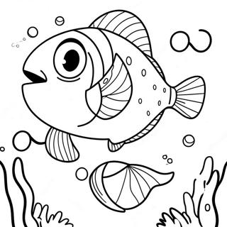 Cute Cartoon Salmon Coloring Page 21394-17358