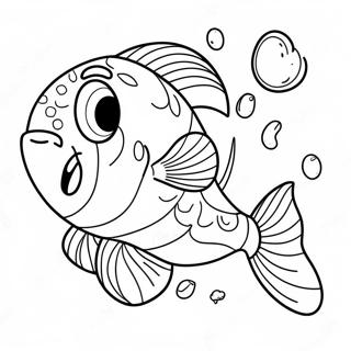 Cute Cartoon Salmon Coloring Page 21394-17359