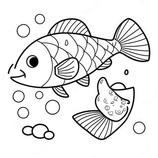 Cute Cartoon Salmon Coloring Page 21394-17360