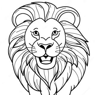 Majestic Lion Roaring Coloring Page 21414-17374