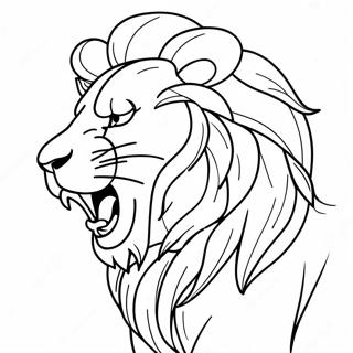 Majestic Lion Roaring Coloring Page 21414-17375