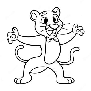 Funny Pink Panther Dancing Coloring Page 21424-17383