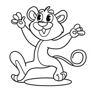 Funny Pink Panther Dancing Coloring Page 21424-17384