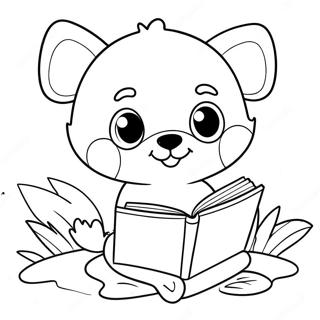 Cute Animals Reading Coloring Page 2142-1823