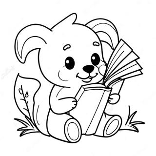 Cute Animals Reading Coloring Page 2142-1824