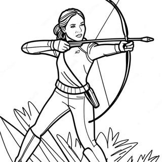 Katniss Everdeen In Action Coloring Page 21444-17397