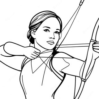 Katniss Everdeen In Action Coloring Page 21444-17399